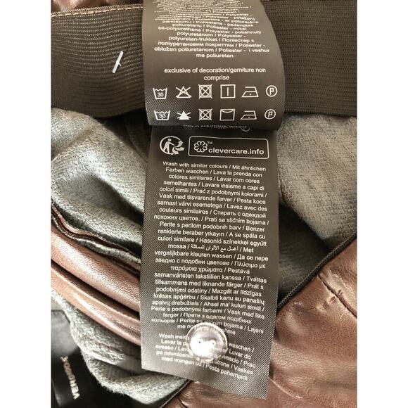 Vero Moda VMLANA HR Leggings Faux Leather High Rise Trousers Pants Brown NWT XS - Picture 8 of 9